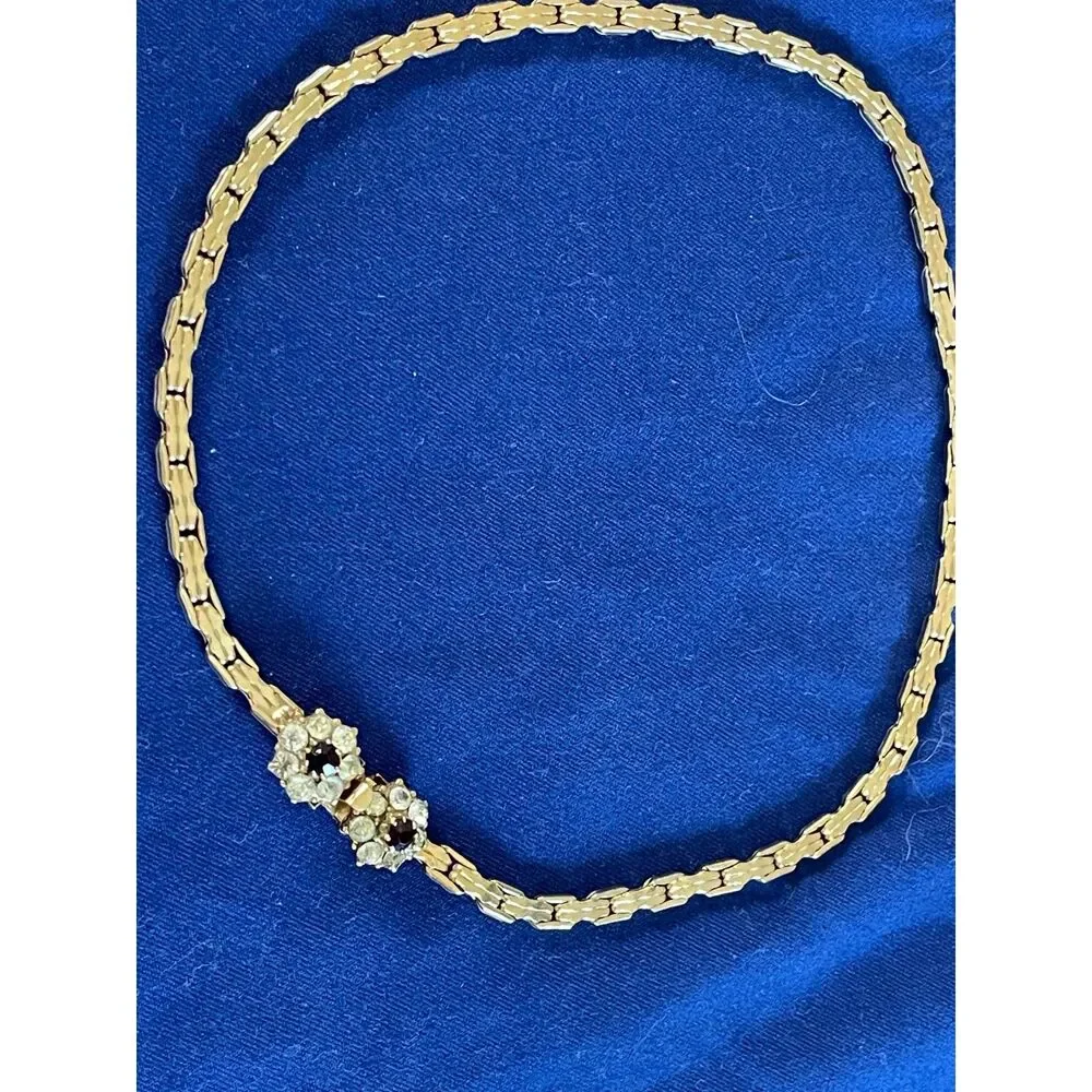 Vintage Gold Tone Link Chocker Necklace 15.5